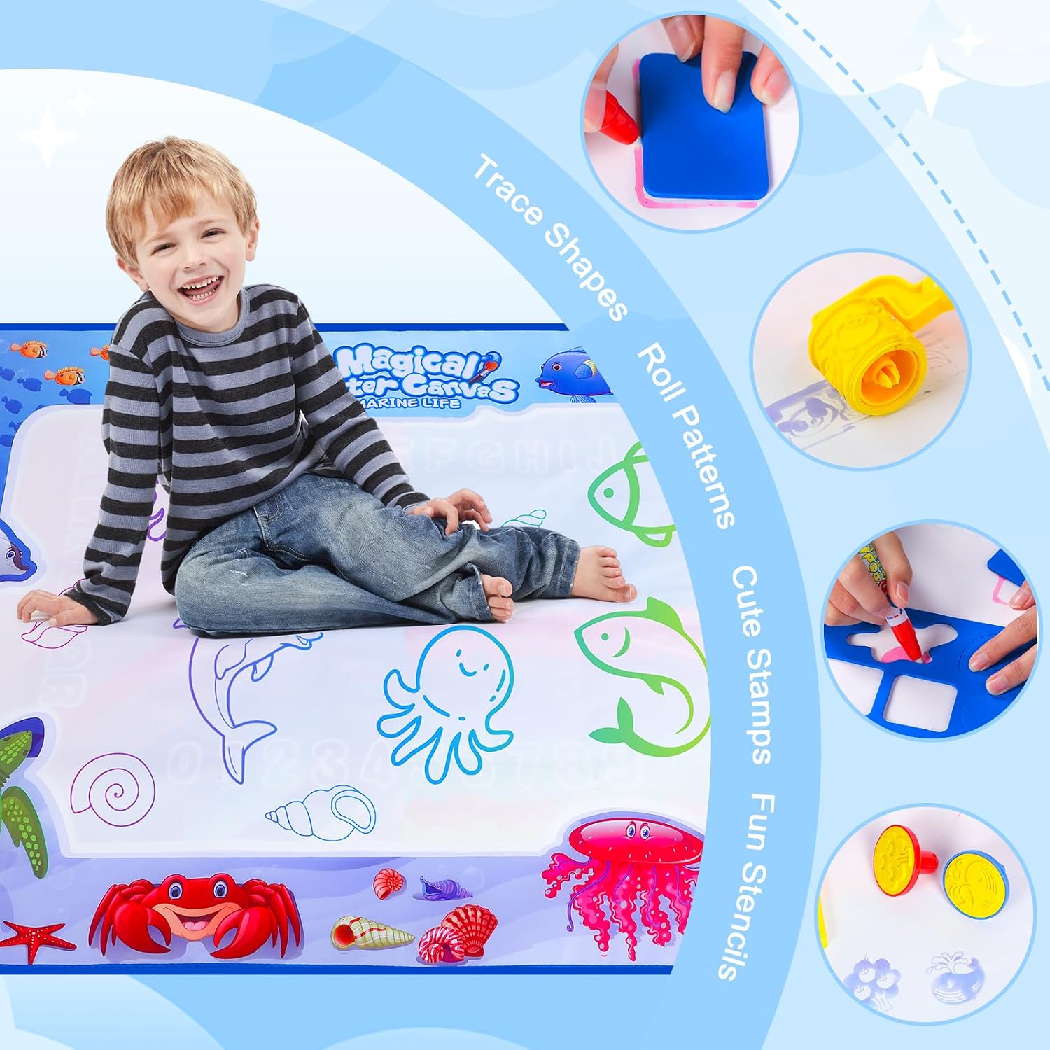 Alfombra mágica para dibujar con agua