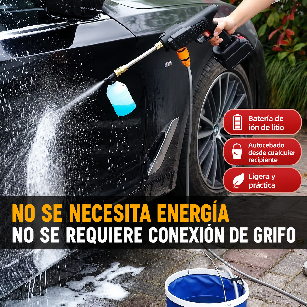 🚗 Hidrolimpiadora Inalámbrica 48V con Doble Batería