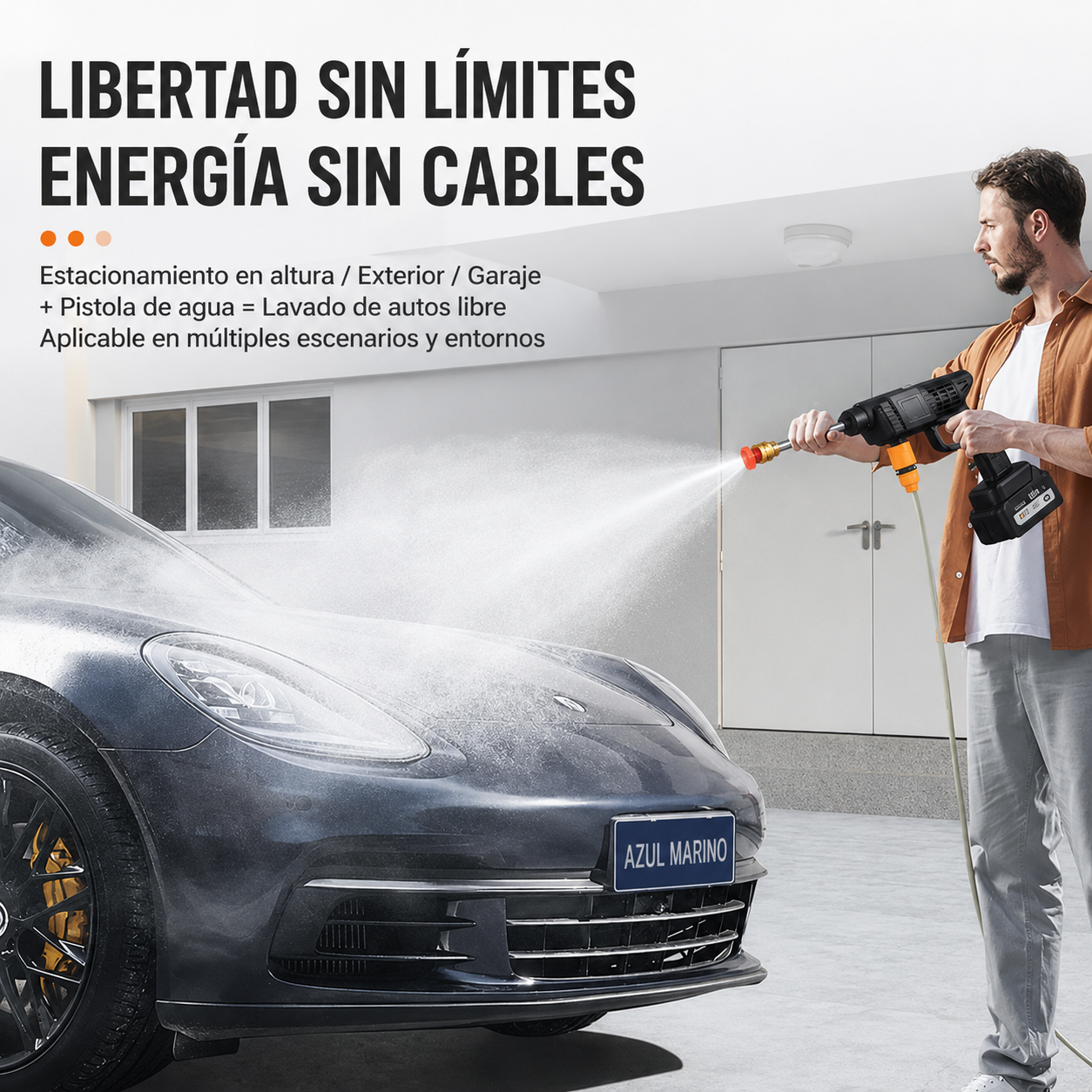 🚗 Hidrolimpiadora Inalámbrica 48V con Doble Batería